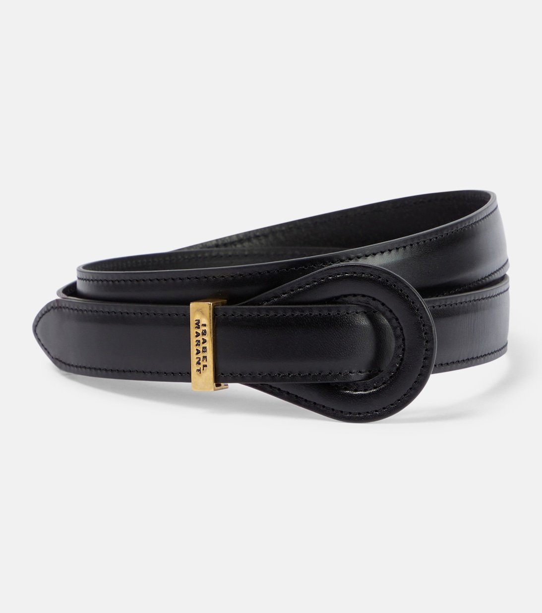 ISABEL MARANT Brindi Leather Belt in Black | Endource