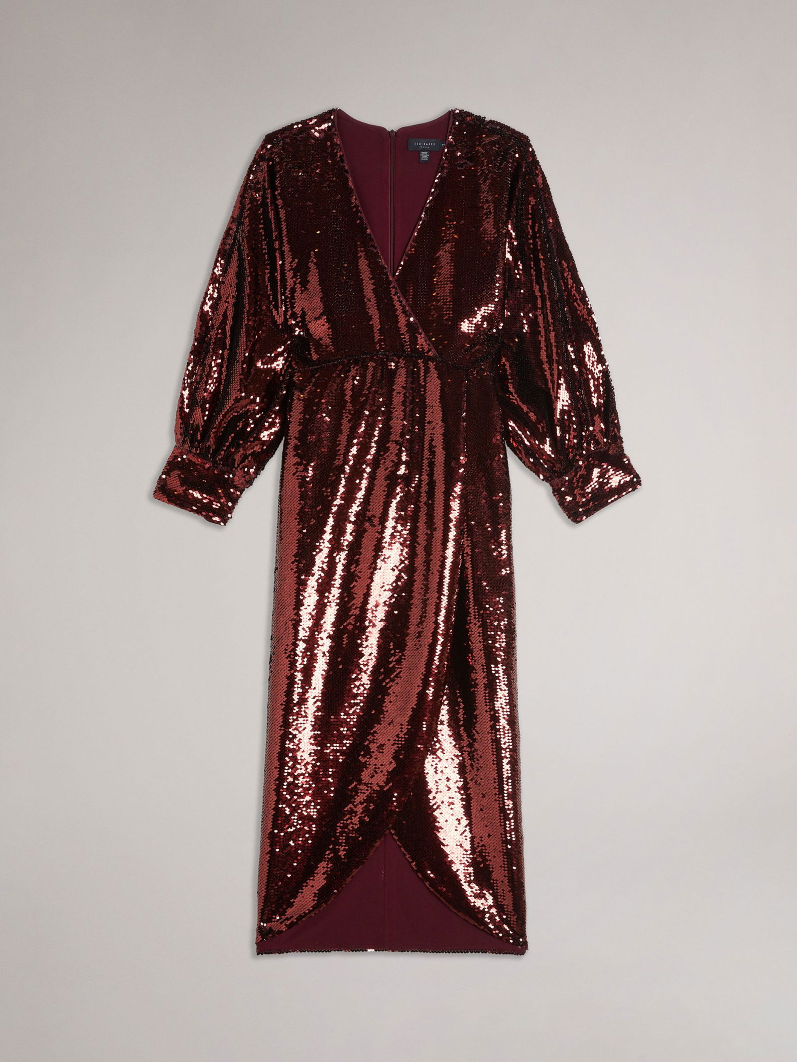 TED BAKER Emaleee Plunge Neck Sequin Midi Dress | endource TED BAKER Emaleee Plunge Neck Sequin Midi Dress | endource