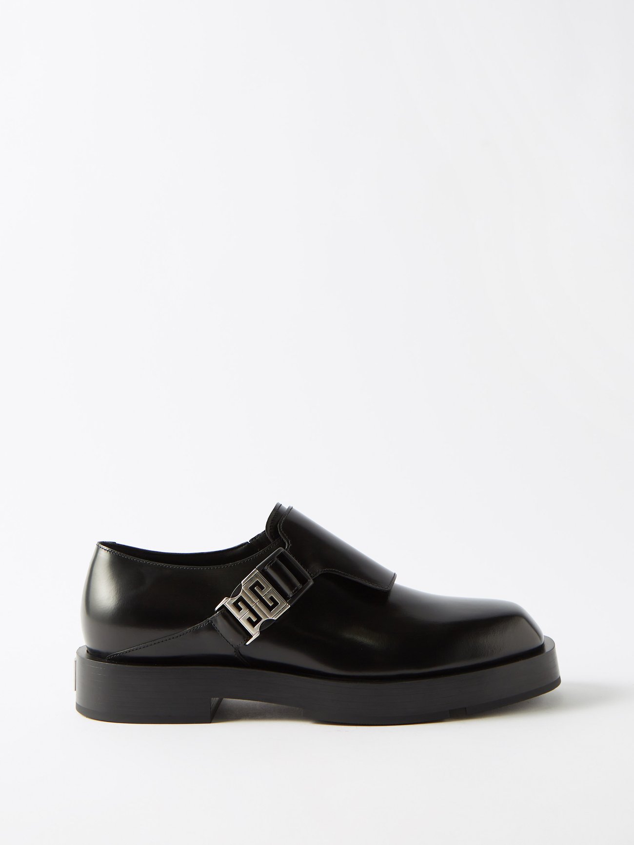 GIVENCHY Terra 4G-Buckle Leather Derby Shoes | endource
