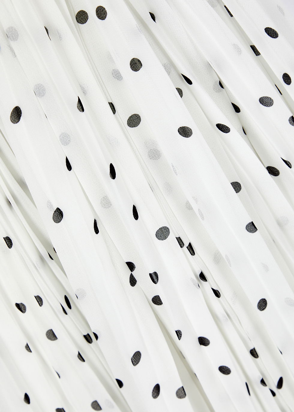 self portrait polka dot chiffon midi dress Self-Portrait White Polka-Dot Chiffon Pleated Midi Dress S Self-Portrait