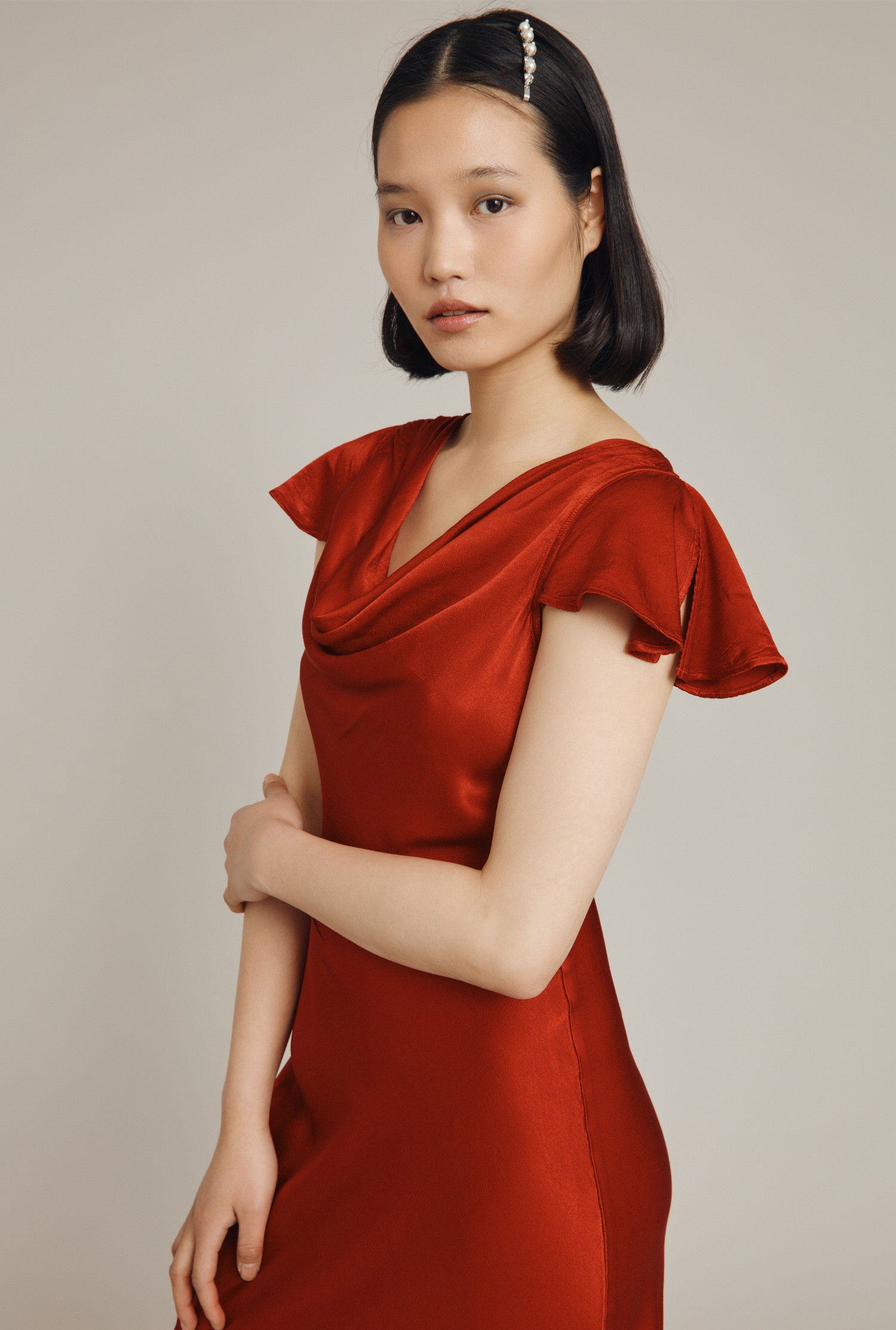 ghost red dress Ghost + Winnie Satin Maxi Dress Red