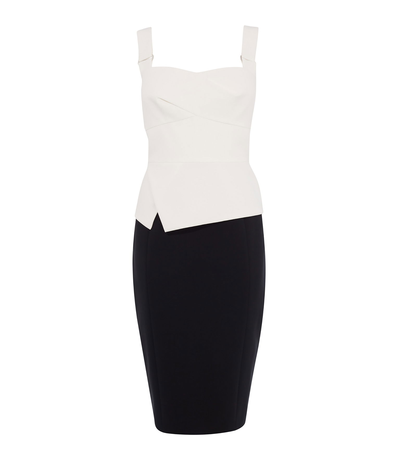 KAREN MILLEN Monochrome Pencil Dress in Black & White | Endource