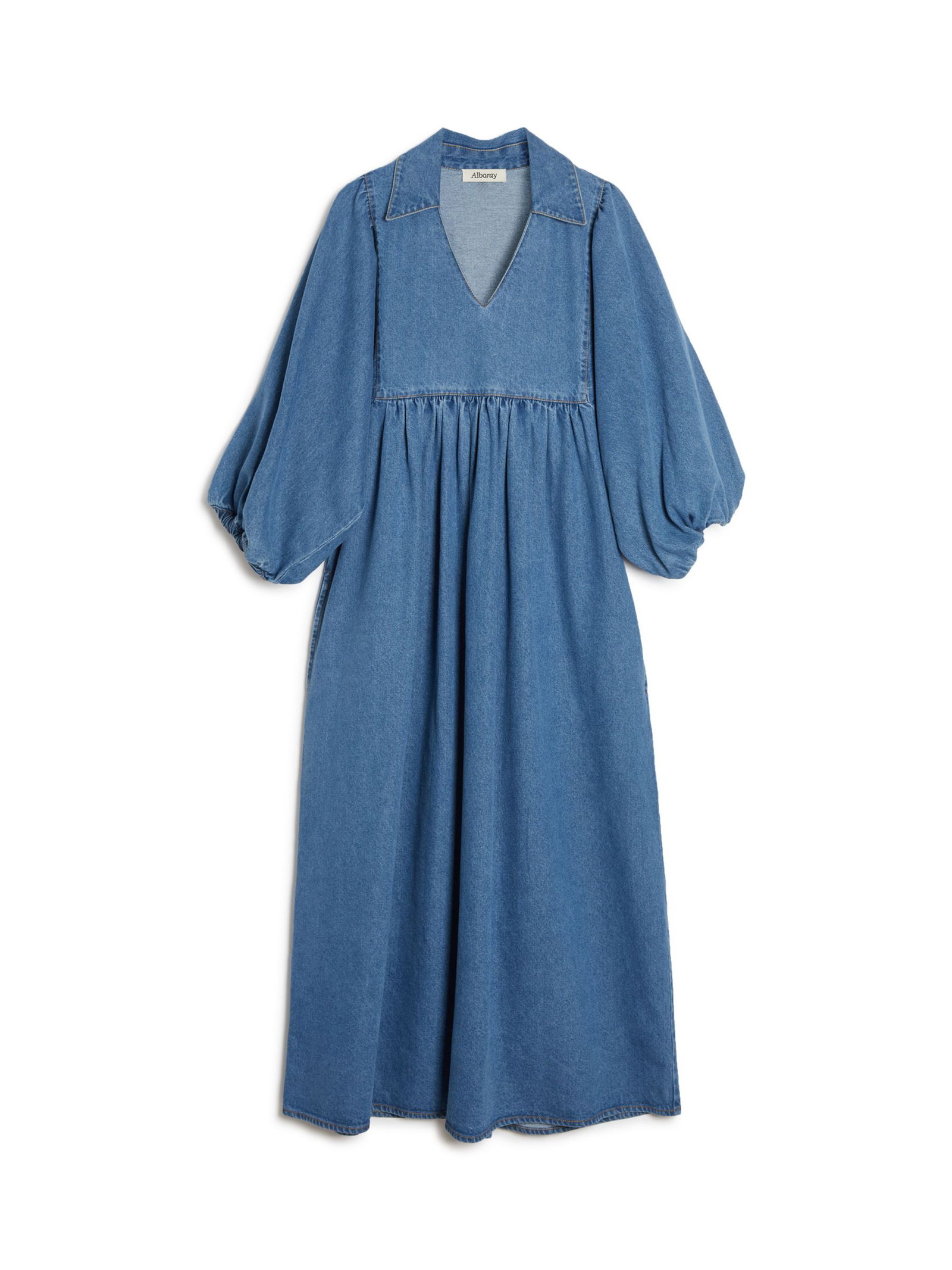 ray denim midi dress Ray Denim Buttoned Midi Dress