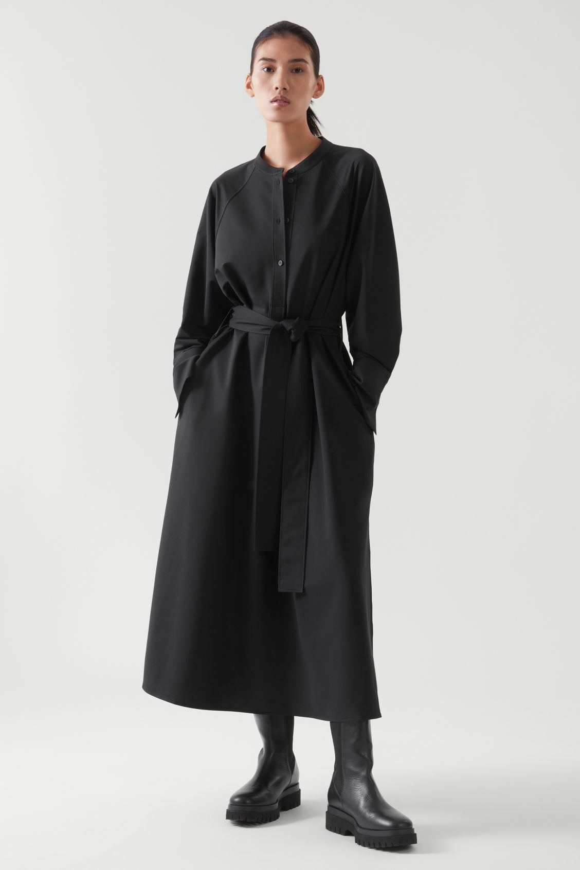 belted midi shirt dress cos BELTED MIDI SHIRT DRESS