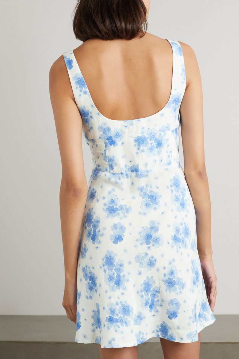 knee length dresses for ladies Clarice Linen Midi Dress in Cream