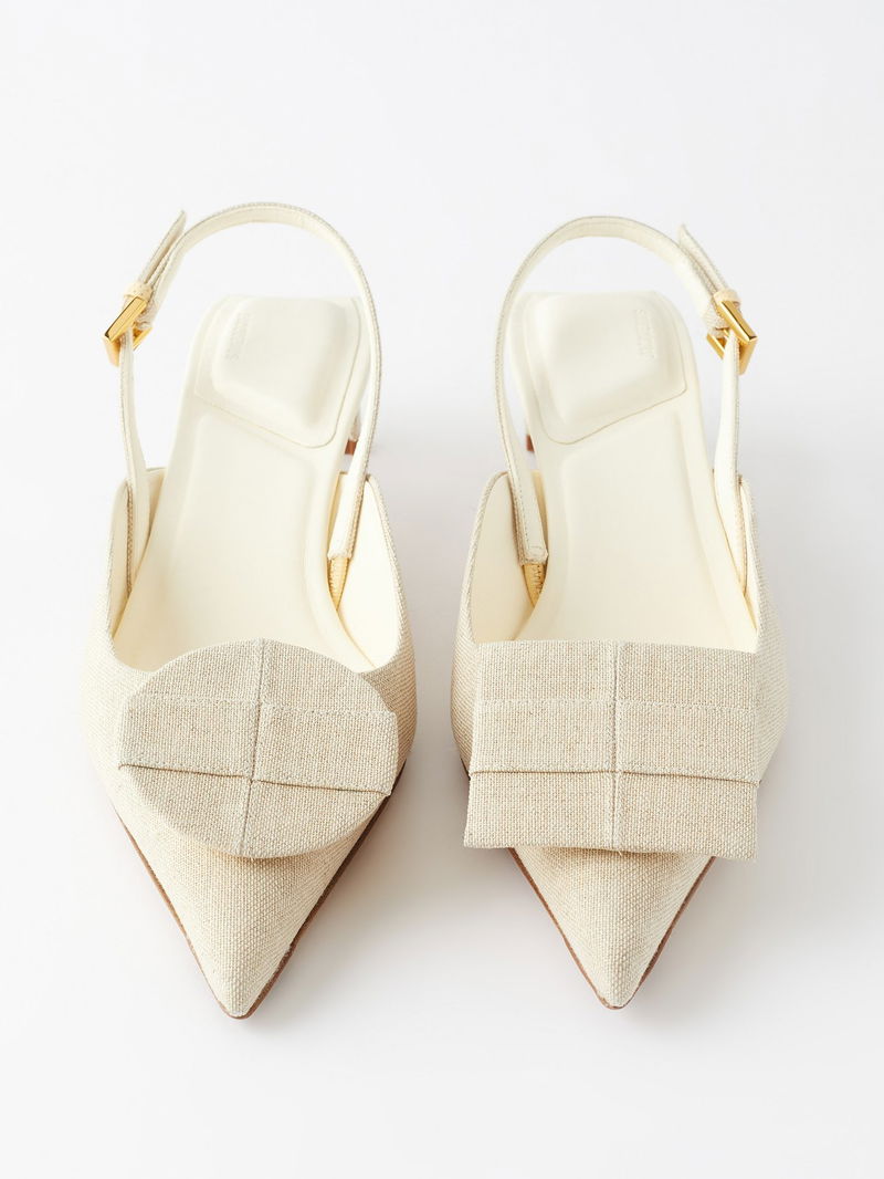 JACQUEMUS Duelo Mismatched Slingback Kitten Heels endource