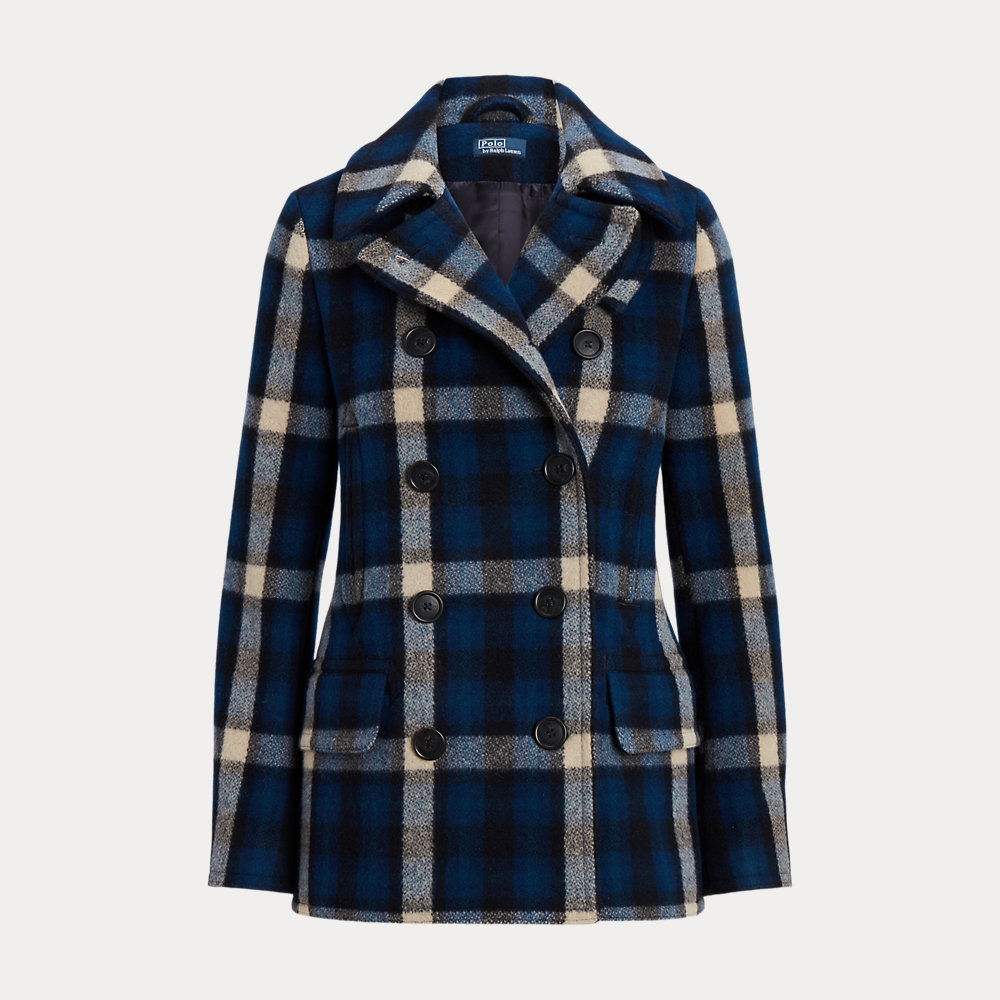 POLO RALPH LAUREN Plaid Wool-Blend Peacoat endource