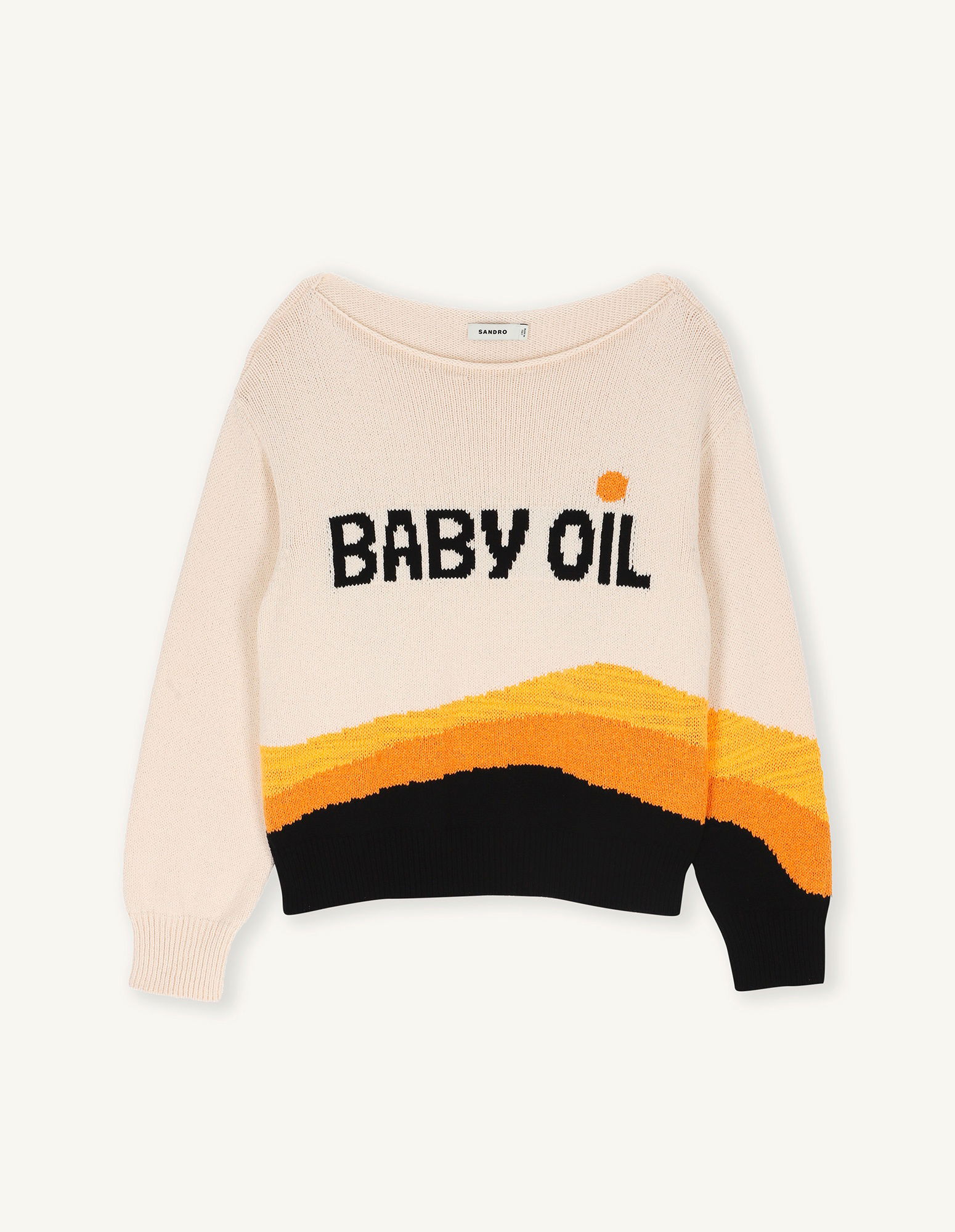 SANDRO Graphic Sweater in Ecru | Endource