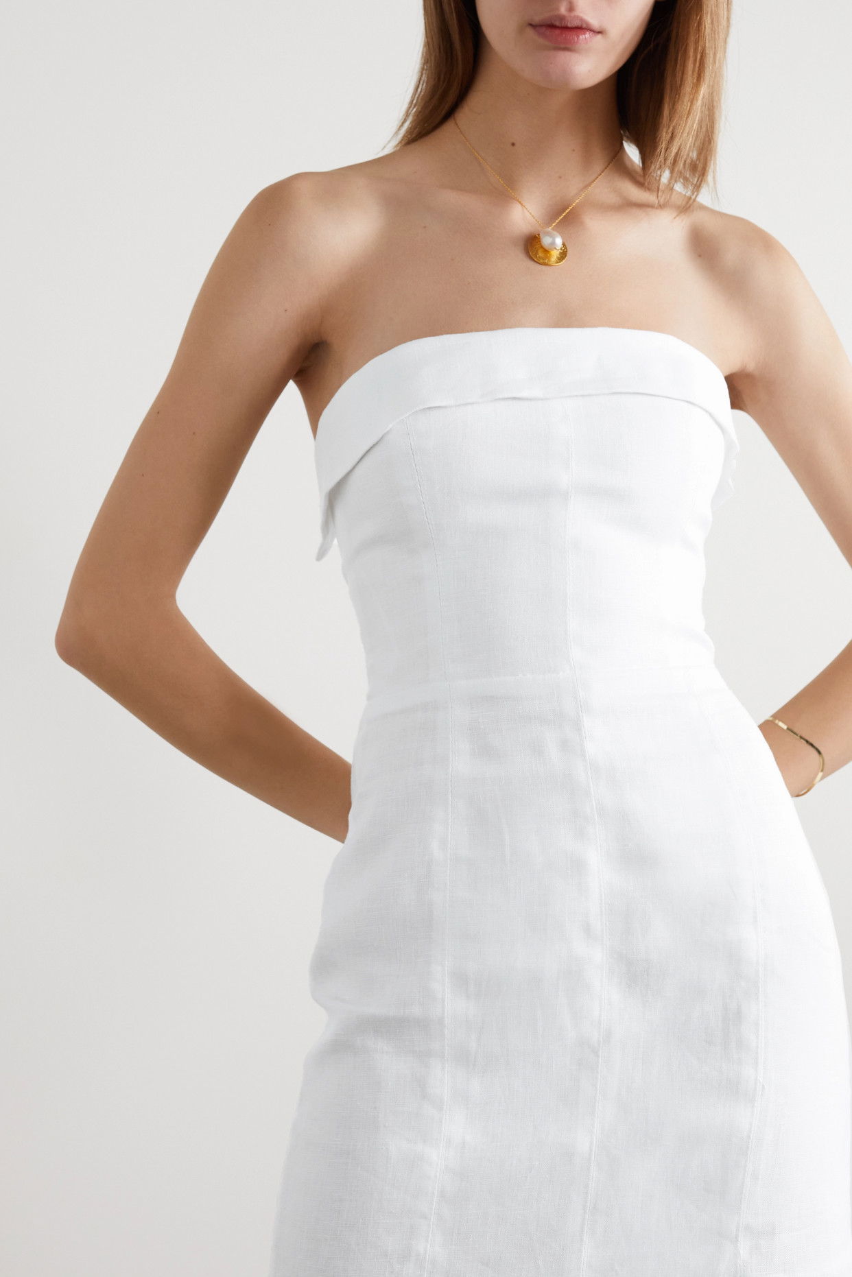 REFORMATION Madilyn Strapless Linen Mini Dress | endource REFORMATION Madilyn Strapless Linen Mini Dress | endource