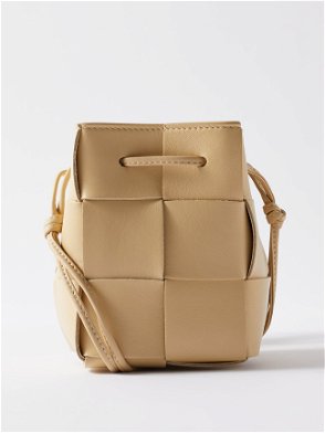 Bottega Veneta Cassette Mini Textured-Intrecciato Leather Bucket Bag