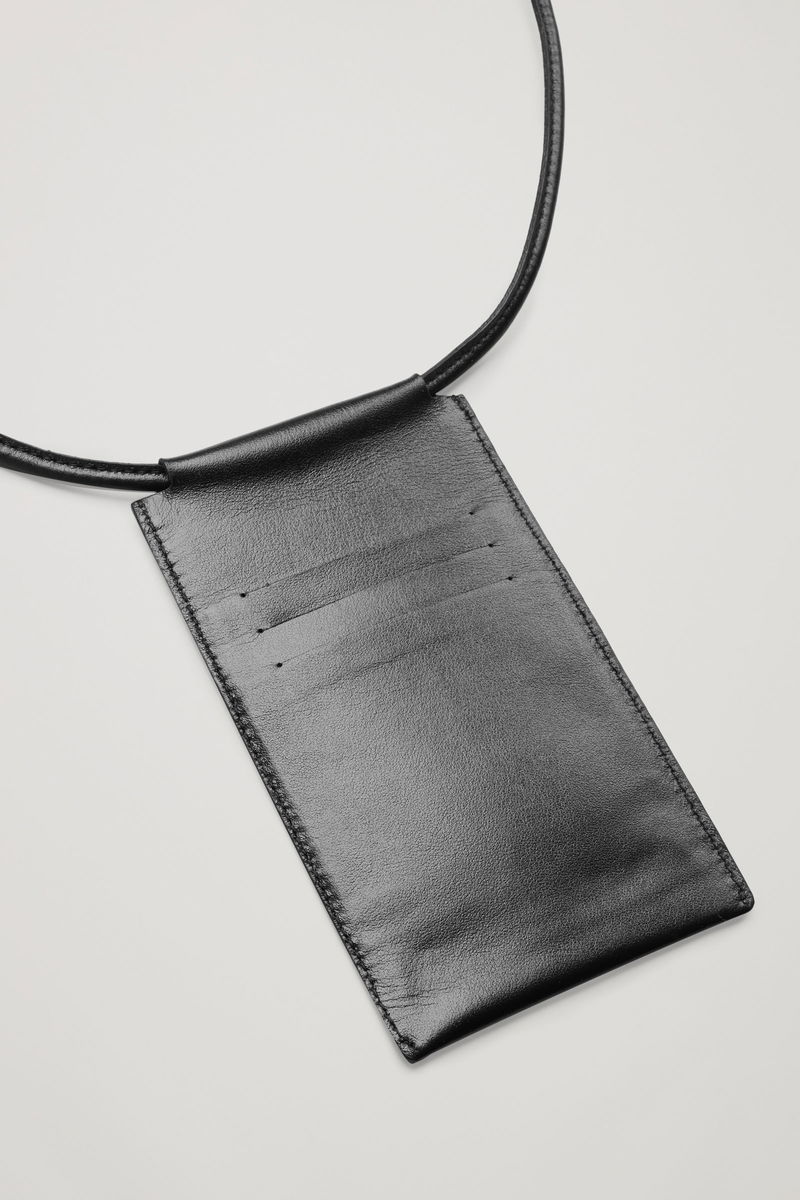 COS Leather Phone Pouch in Black