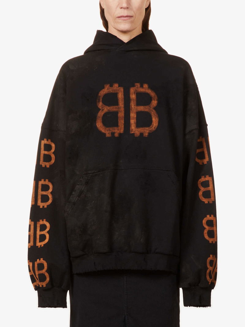 BALENCIAGA Crypto Distressed Cotton Hoody | endource