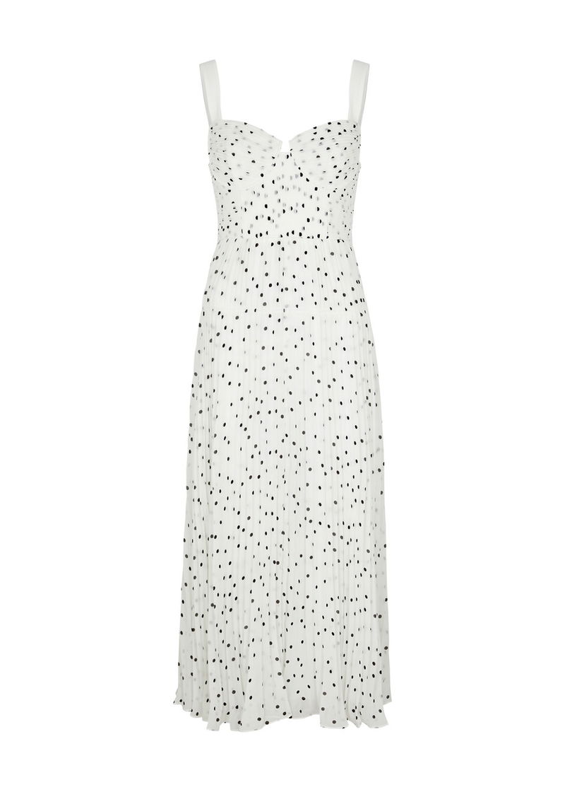 white christmas dresses Self-Portrait - Black Polka Dot Tiered Maxi Dress