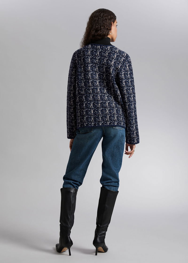 & OTHER STORIES Tweed Jacket in Blue/White Tweed Endource