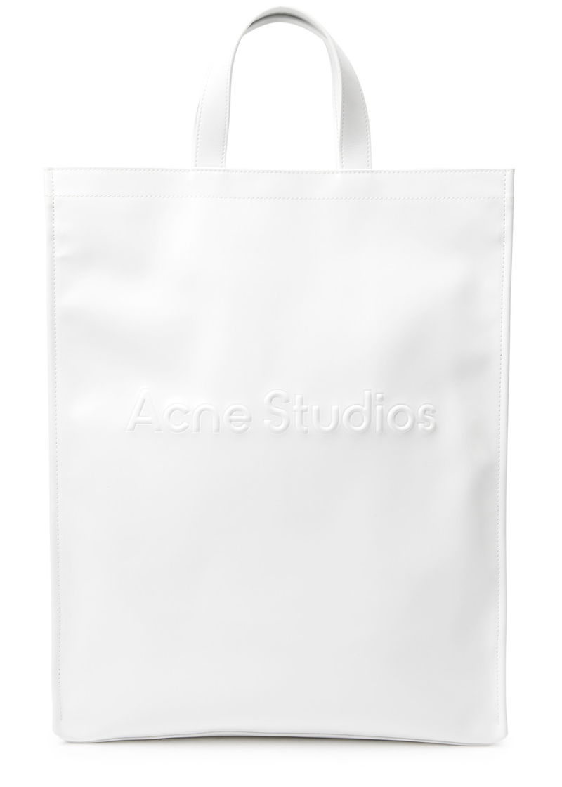 Black Logo-embossed rubber tote bag, Acne Studios