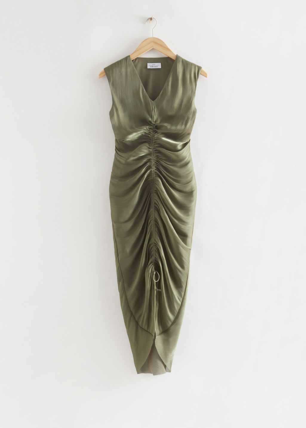  OTHER STORIES Slim-Fit Ruched Dress in Green