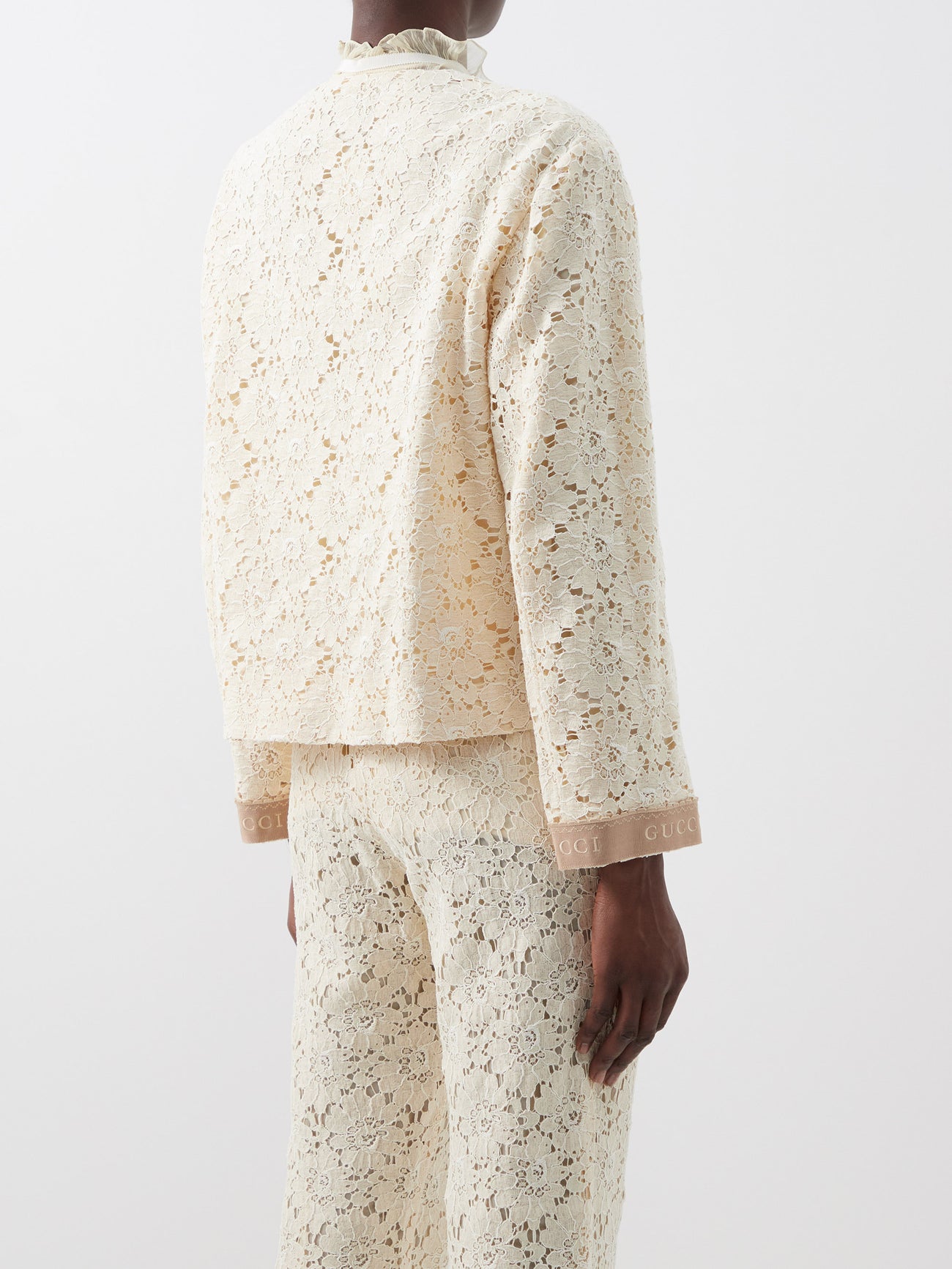 GUCCI Collarless Broderie-Anglaise Jacket, image 3 of 6