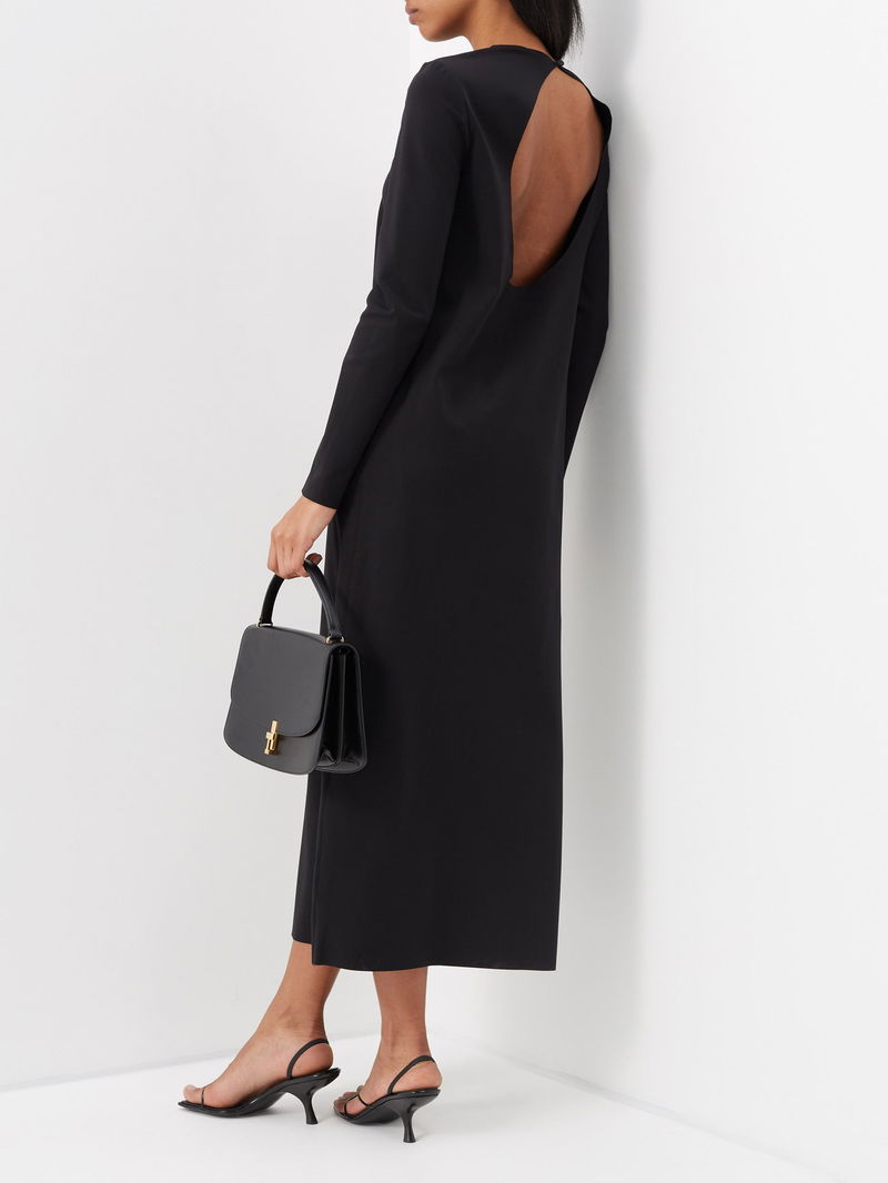 TIBI Open-Back Scuba Midi Dress | endource