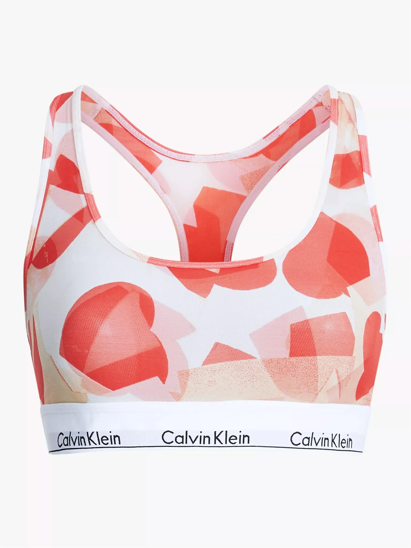 CALVIN KLEIN Modern Cotton Valentines Heart Print Bralette in White/Orange  Odyssey