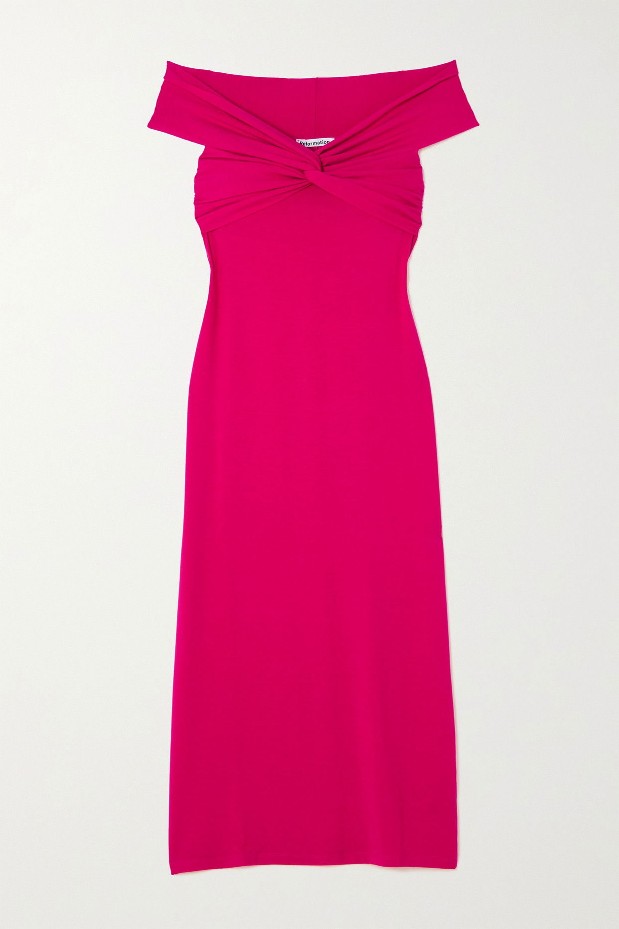 toulon knit dress 50% off REFORMATION Off-The-Shoulder Twist-Front Stretch Midi GSIT_Abbigliamento