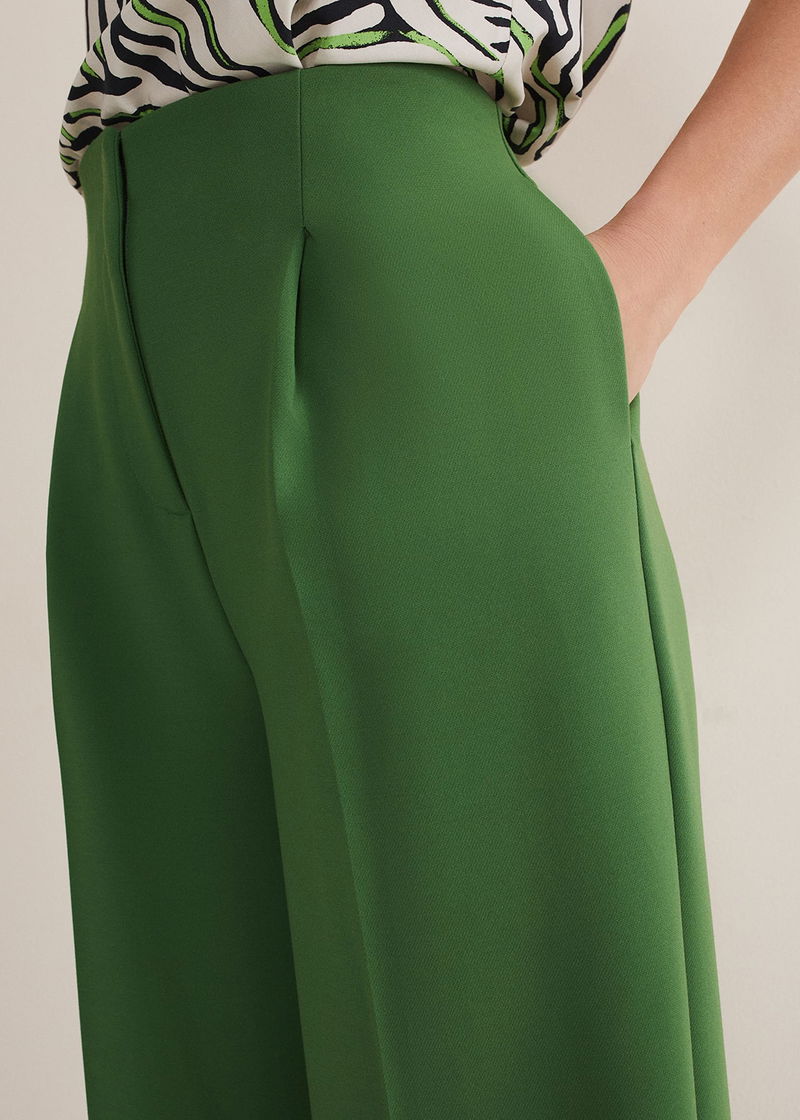 PHASE EIGHT Aubrielle Wide Leg Culottes in Green