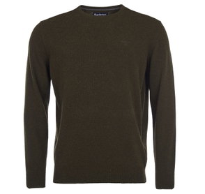 Olive green Barbour crewneck sweater with logo