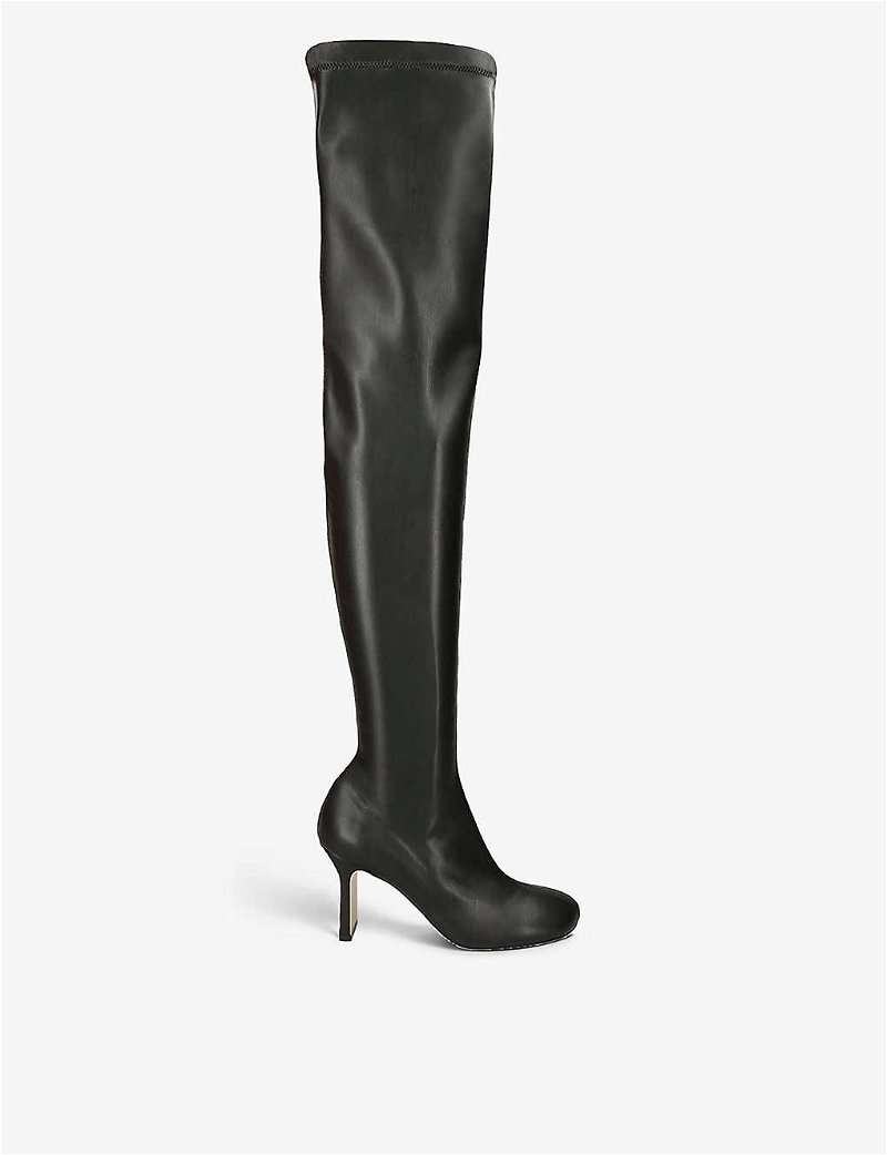 STELLA MCCARTNEY Ivy Over-The-Knee Faux-Leather Boots in BLACK