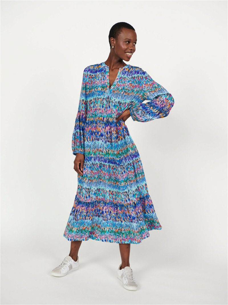 Gemma silk painterly paisley Dress – Multi – NRBY