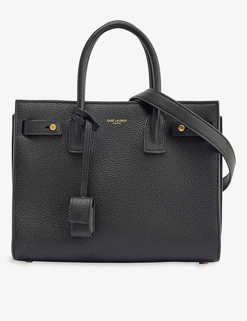 Saint Laurent Nano Sac de Jour Croc-Embossed Tote Bag