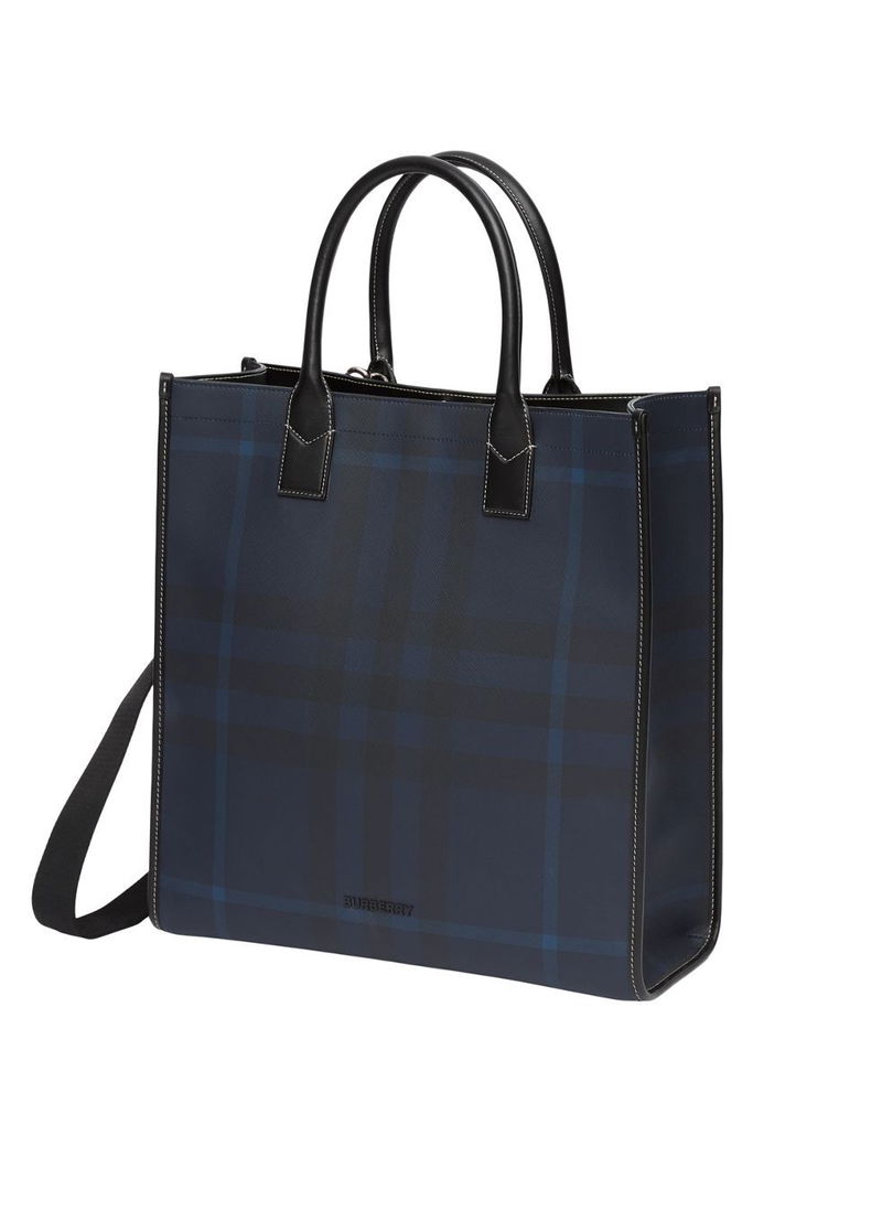 BURBERRY Exaggerated Check And Leather Tote endource