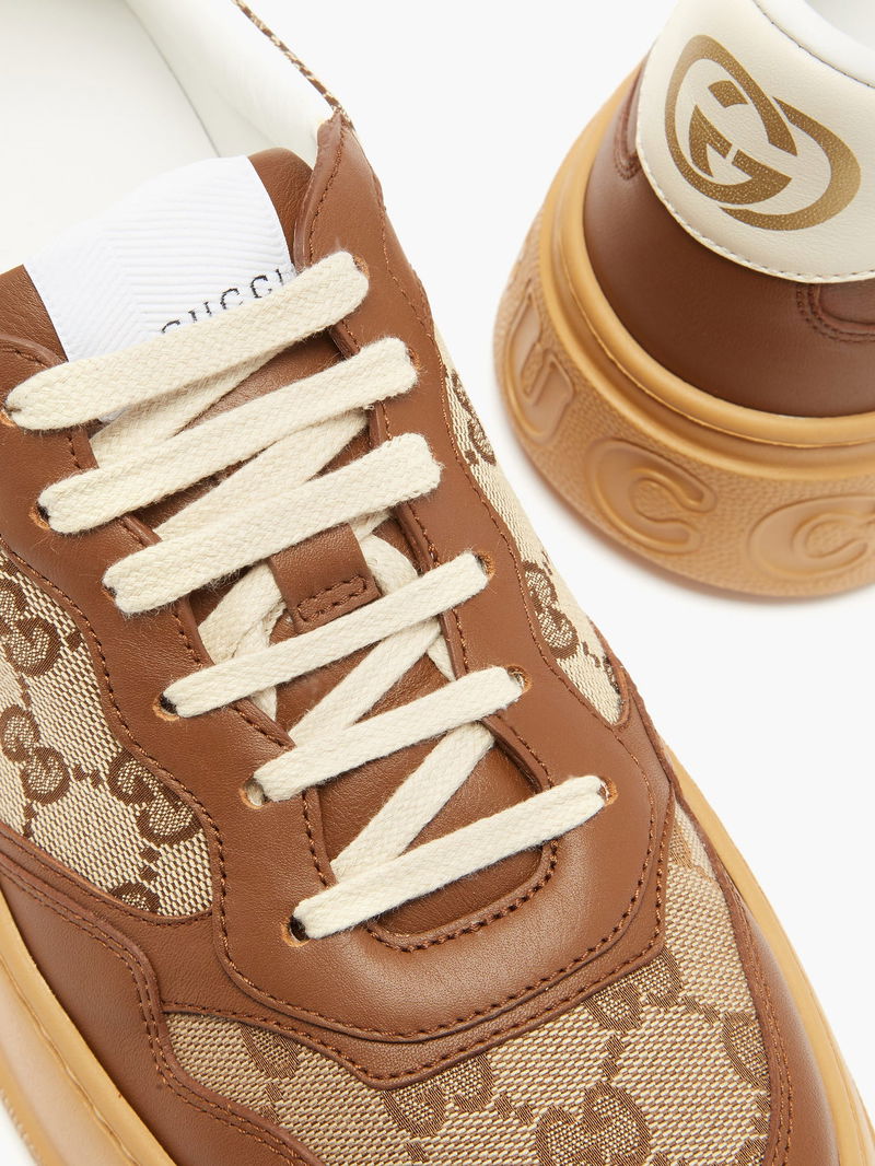 GUCCI GG-Jacquard Canvas And Leather Trainers endource
