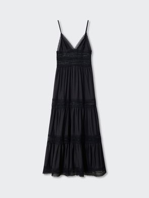 AllSaints Camila Lace Maxi Dress in Black