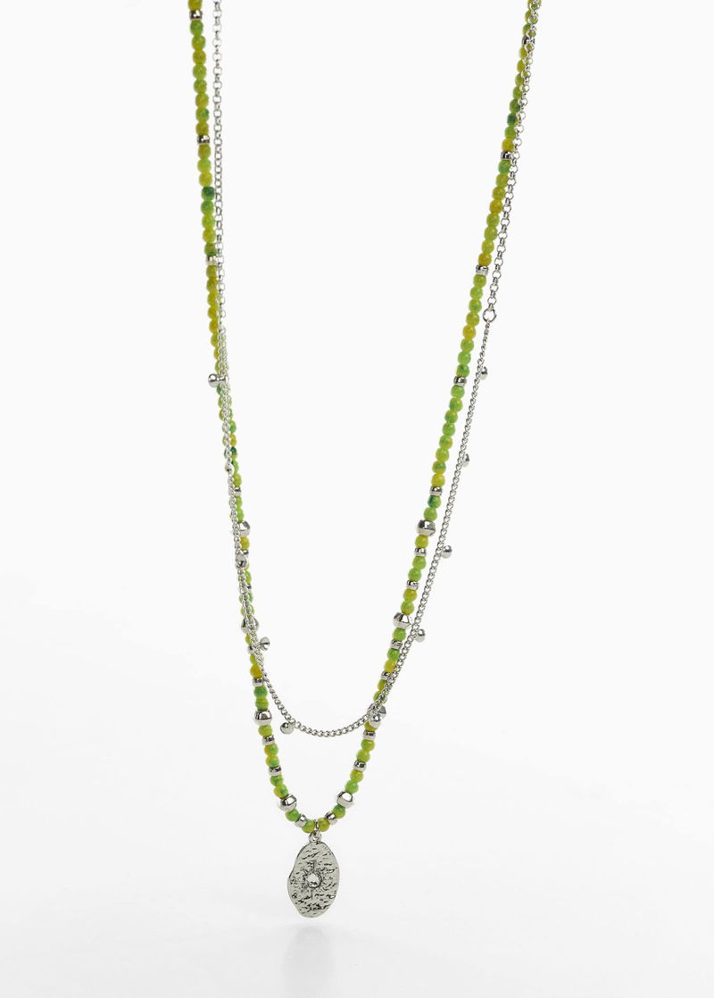 MANGO Beaded Double Necklace