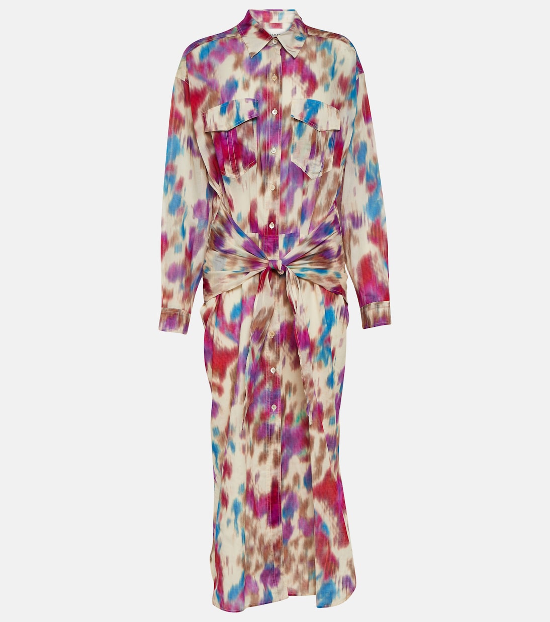 ISABEL MARANT ÉTOILE Nesly Printed Cotton Shirt Dress in Multicoloured ...