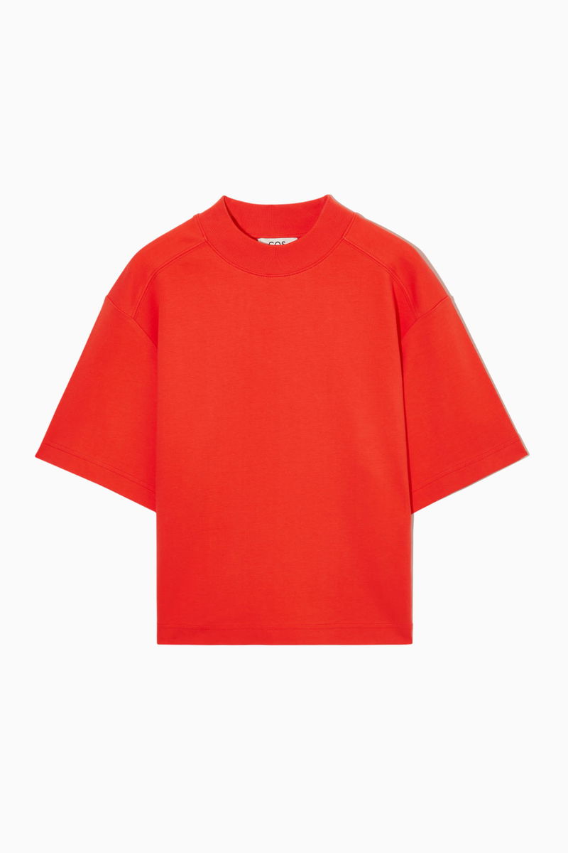 COS Boxy-Fit Mock-Neck T-Shirt endource - Main Image