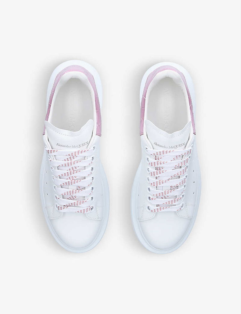 ALEXANDER MCQUEEN Men's Runway Croc-Embossed Leather Trainers