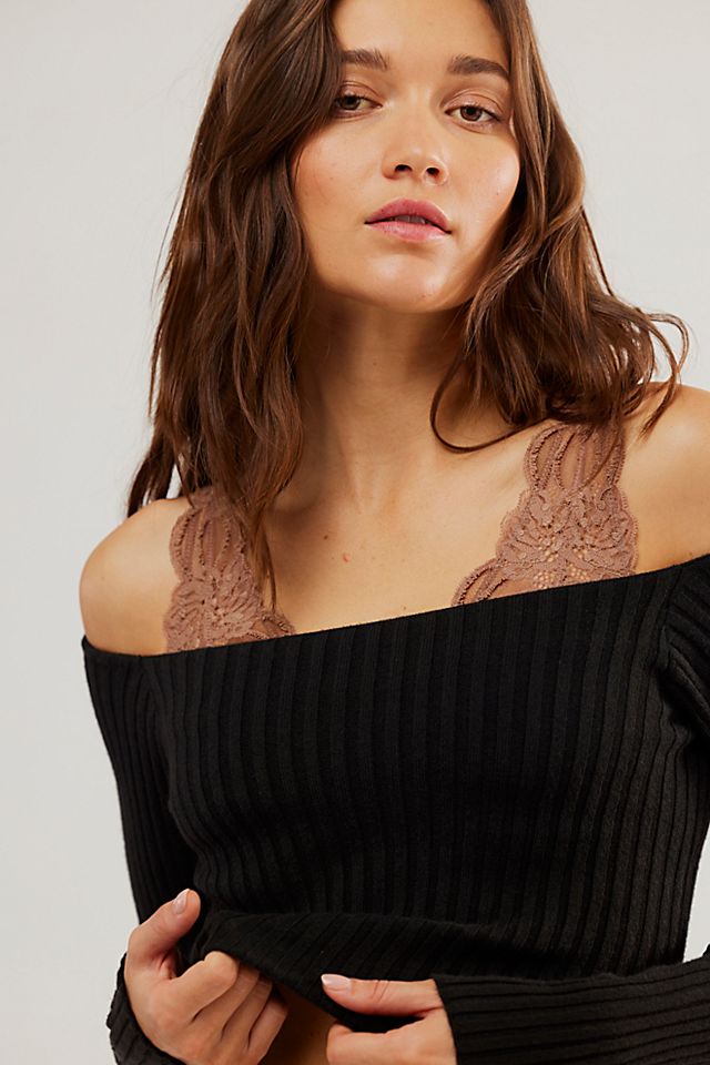 Free People Spring Fling Bralette in Black