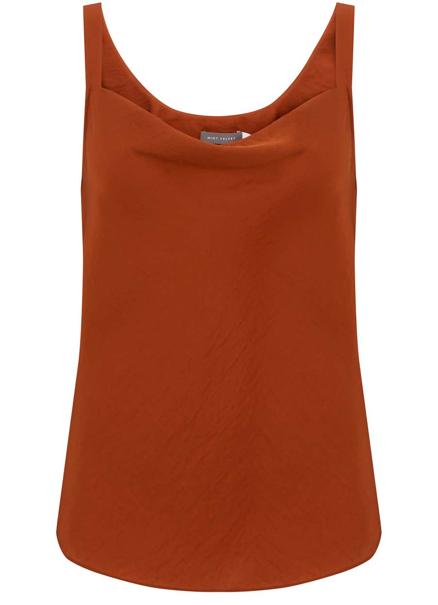 MINT VELVET Rust Cowl Front Cami | endource