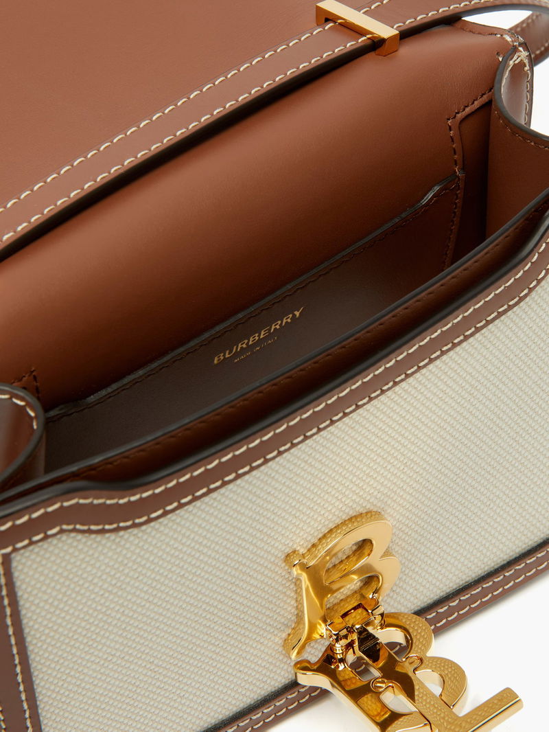 BURBERRY TB Mini Canvas and Leather CrossBody Bag Endource