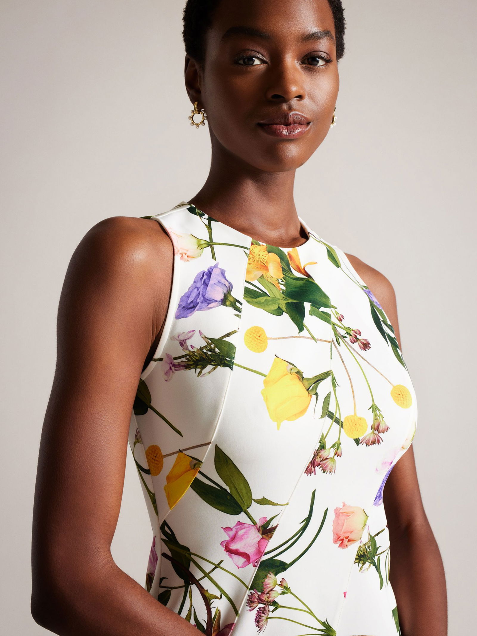 ted baker skater dress in neoprene TED BAKER Ruxane Floral Print Neoprene Skater Dress
