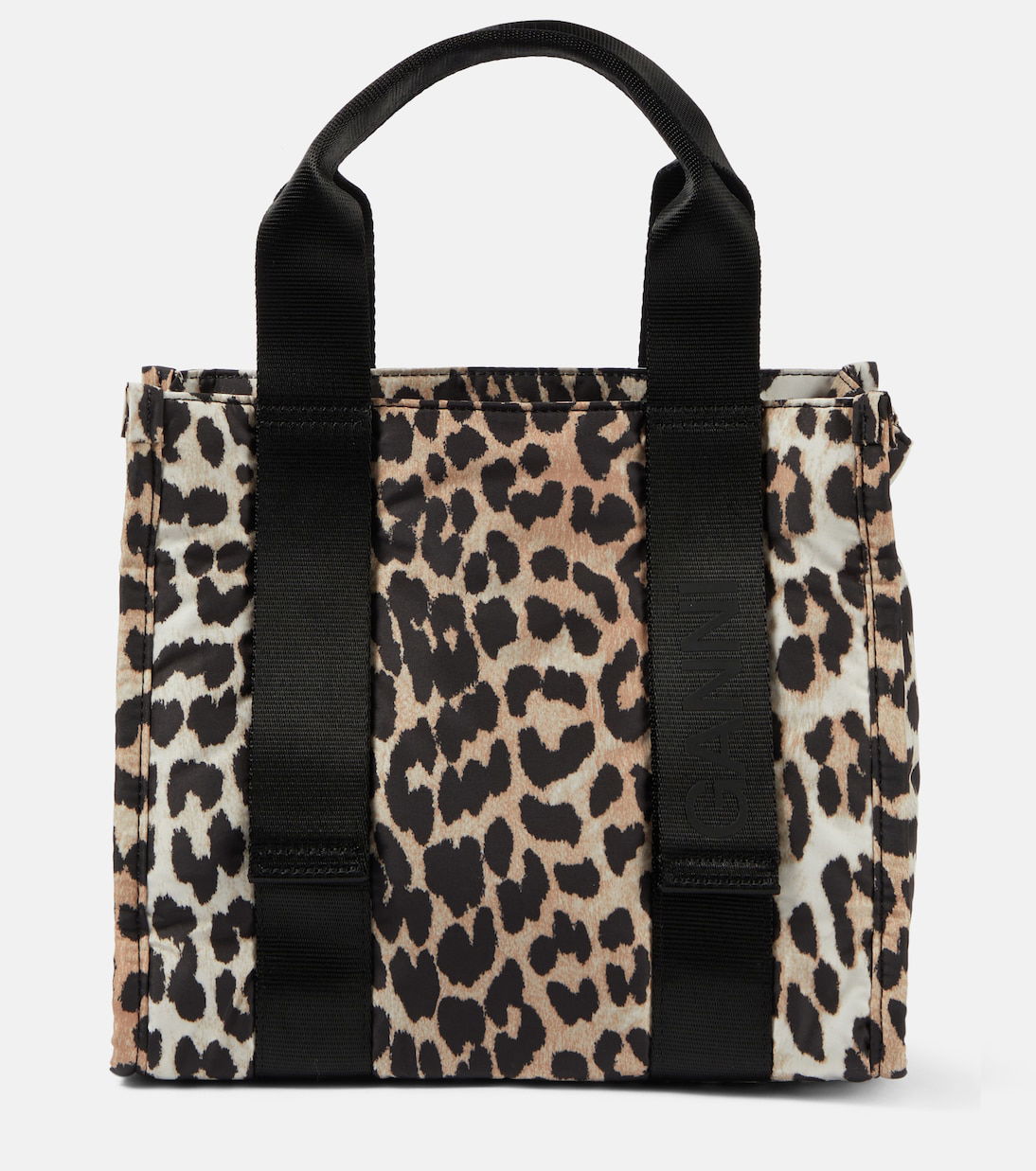 GANNI Small Leopard-Print Tote Bag in Multicoloured | Endource