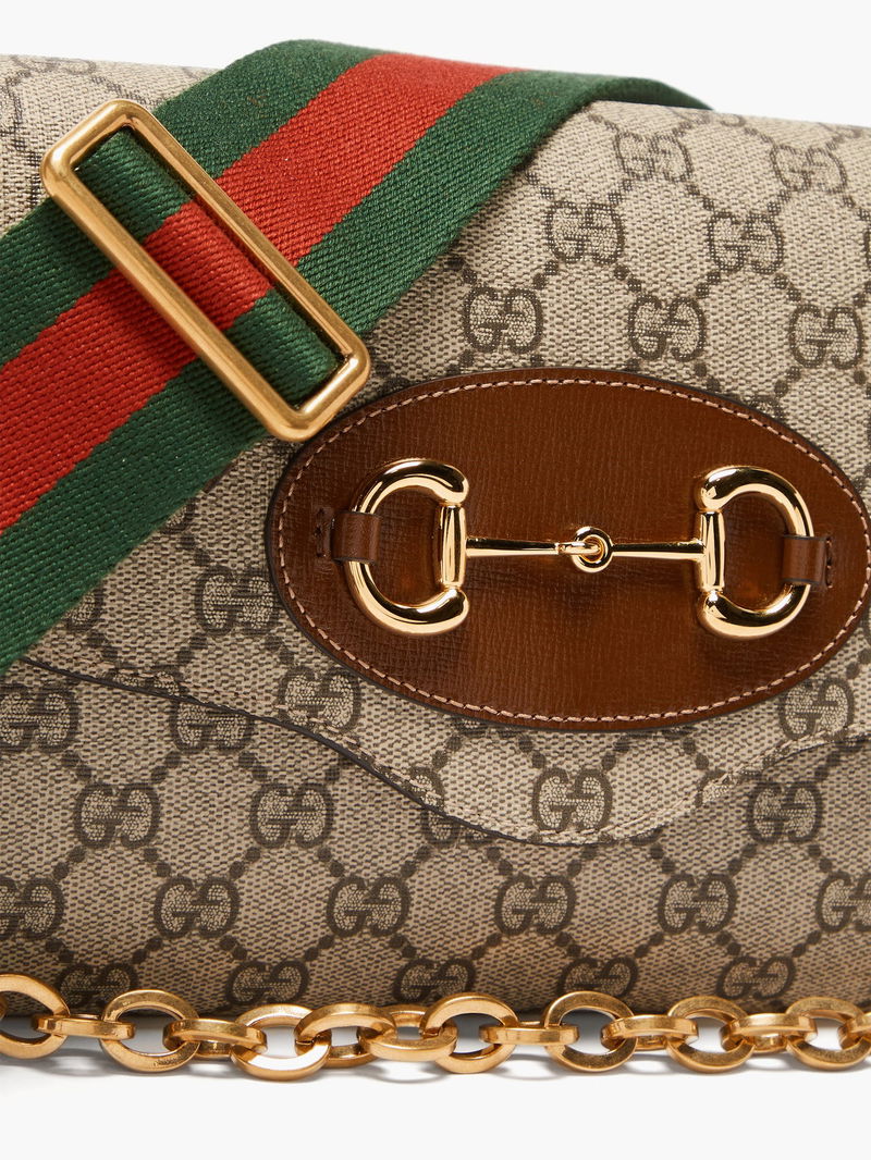 GUCCI Horsebit 1955 Small GG-Supreme Canvas Shoulder Bag endource
