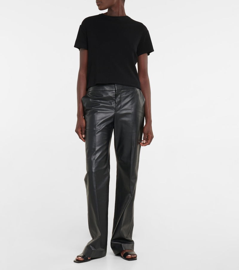 mid rise leather pants