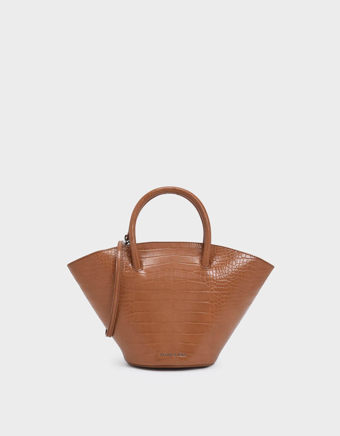 CHARLES KEITH Croc-Effect Trapeze Tote endource