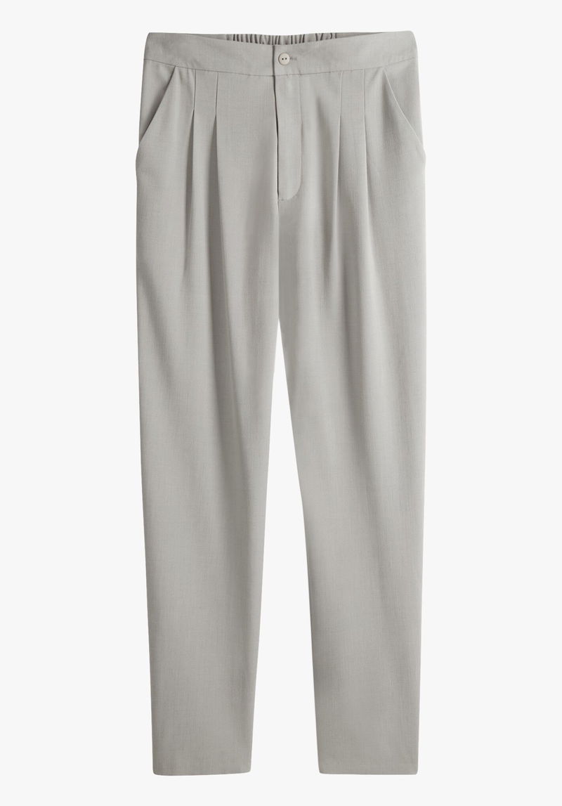 HUSH Daphne Tapered Trousers, Light Grey at John Lewis & Partners