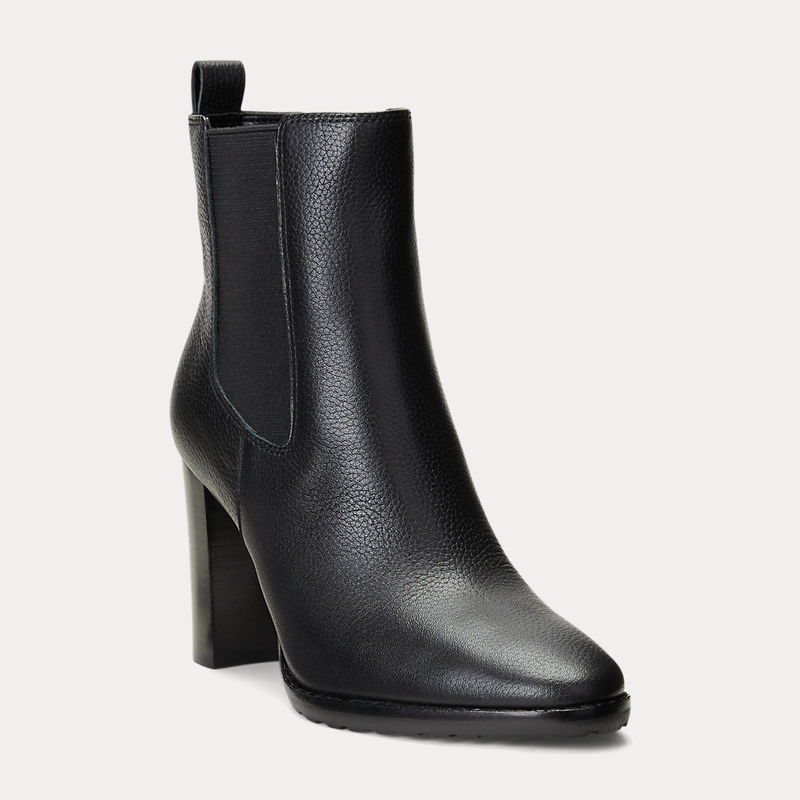grey leather bootie