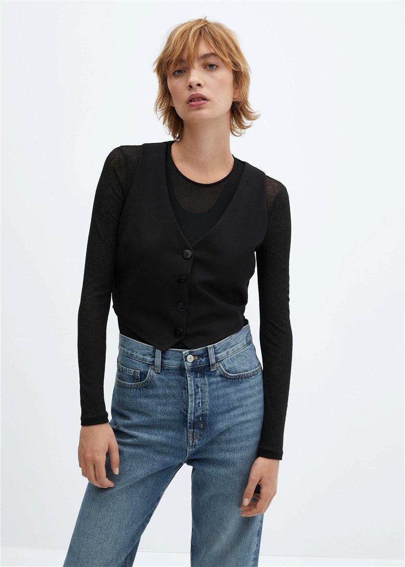 Straight jeans with forward seams - Woman