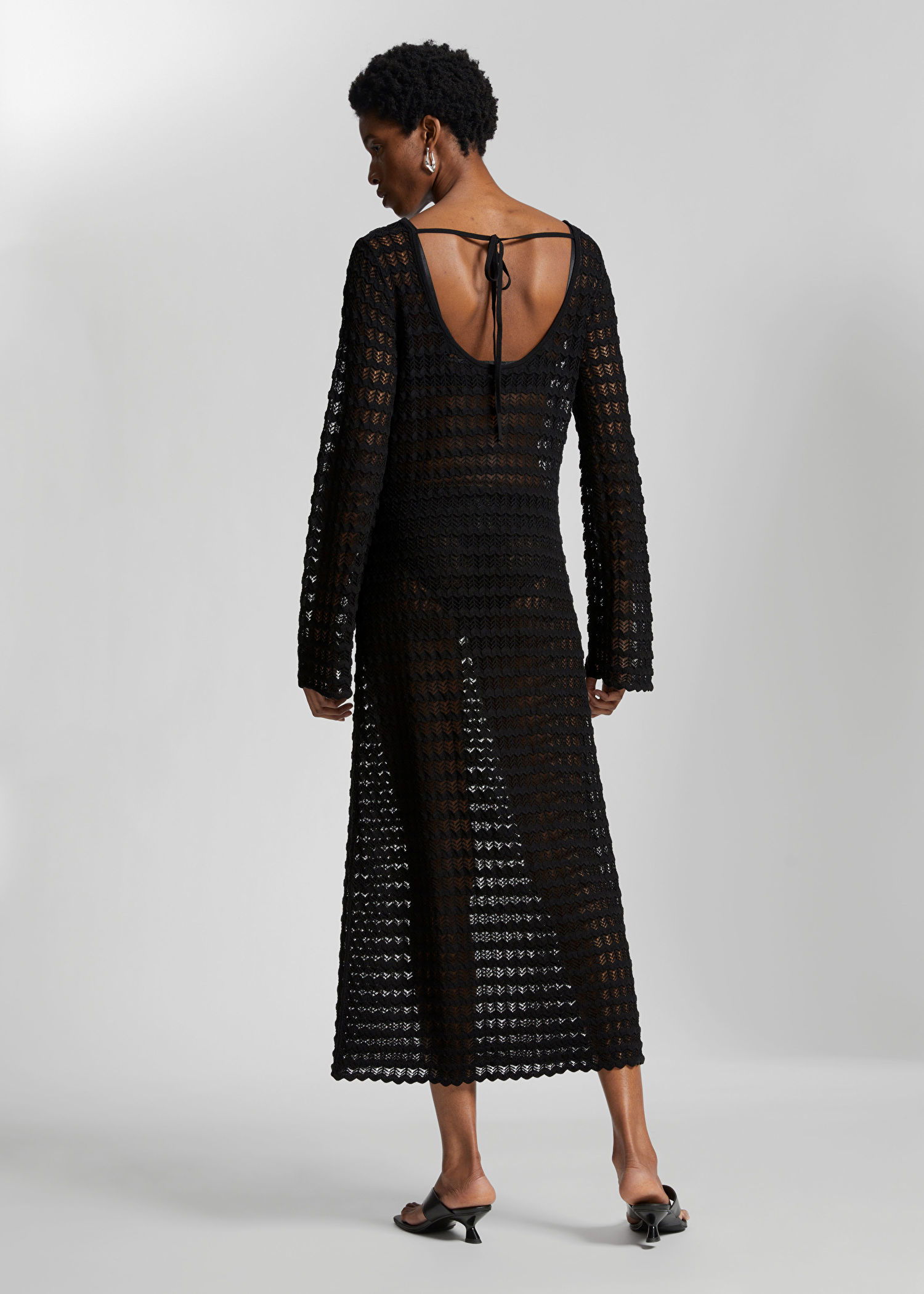 open tie-back pointelle knit dress & OTHER STORIES Open Tie-Back Pointelle Knit Dress
