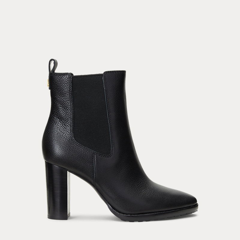 grey leather bootie