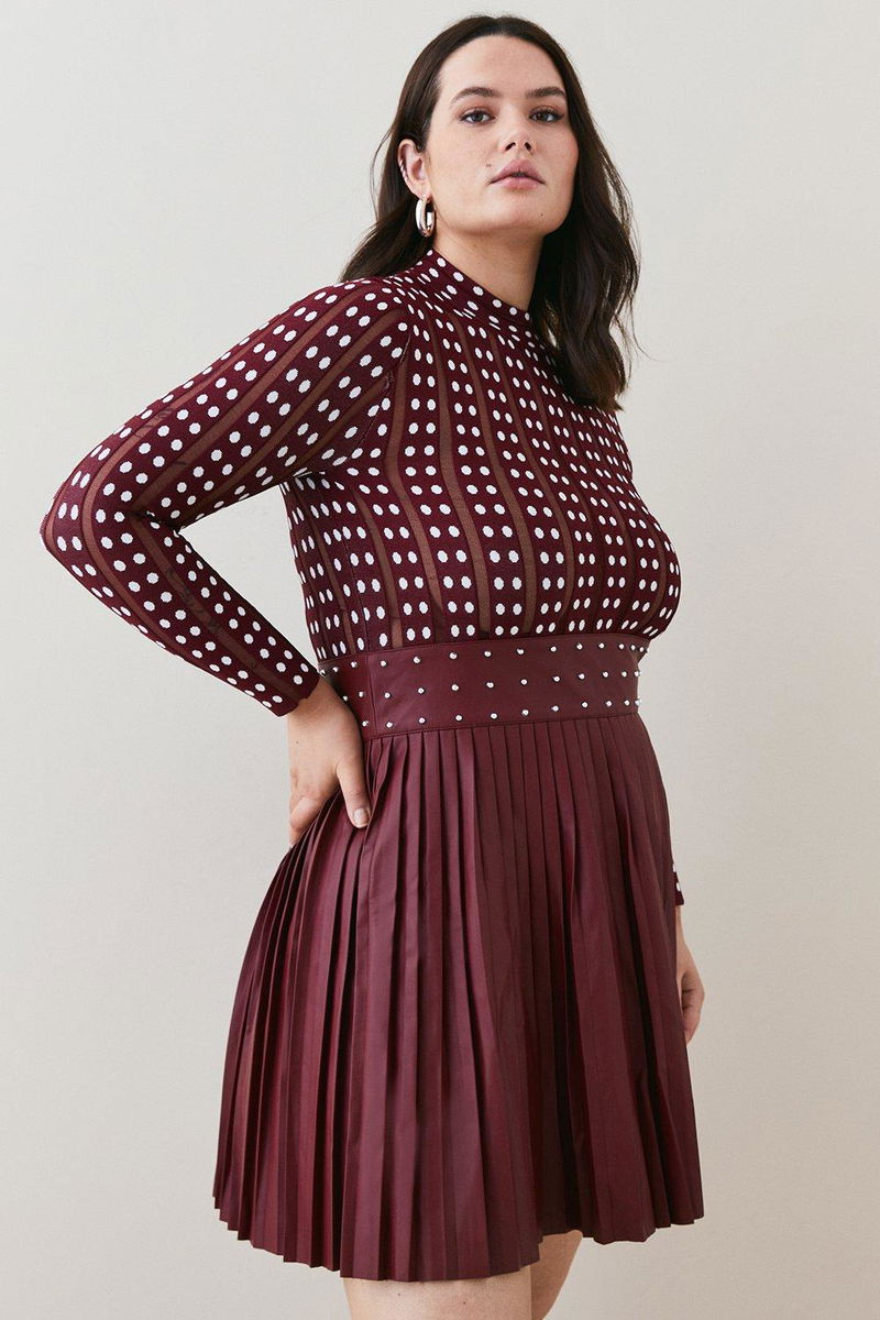sheer polka dot dress plus size Plus Size Sheer Polka Dot Dress